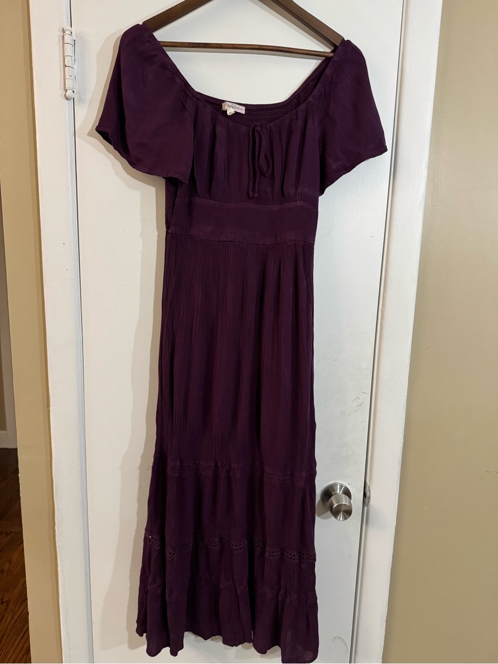 Rewind Off-Shoulder Maxi Dress in Plum
